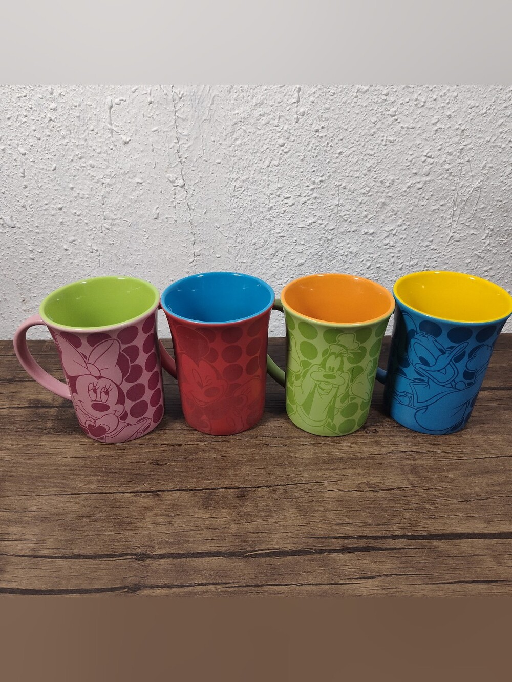 Disney Parks Collectible Coffee Tea Mugs Lot Of 4 (Mickey-Minnie-Goofy-Donald)